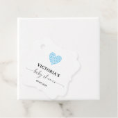 Blue Heart Baby shower Party Fancy Plein Bedankjes Labels (In situ)