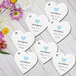 Blue Heart Baby shower Party Heart Bedankjes Labels