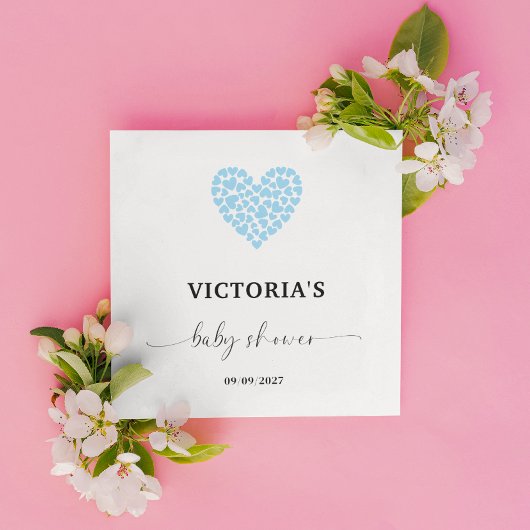 Blue Heart Baby shower Party Servet