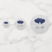 Blue Heart Balloons Wedding Confetti (Voorkanten)