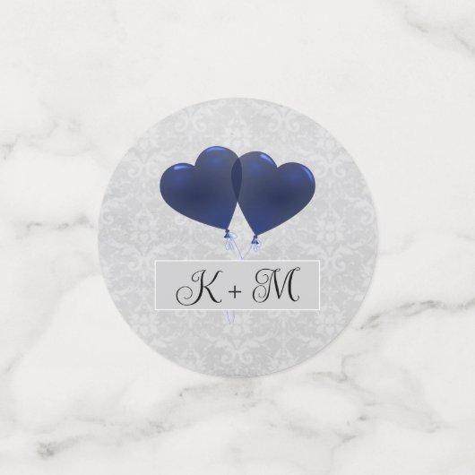 Blue Heart Balloons Wedding Confetti (Kleine voorkant)