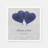 Blue Heart Balloons Wedding Napkins Servet (Voorkant)