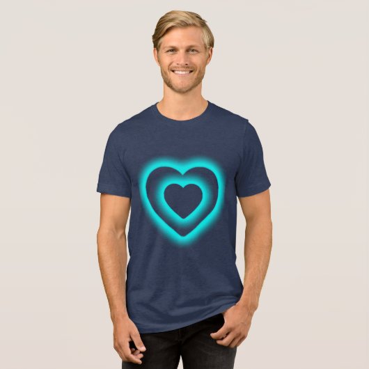 Blue Heart Bella Canvas Tri-blend T-Shirt (Voorkant volledig)