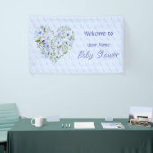 Blue Heart Bloemen Baby shower Banner (Beurs)