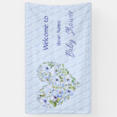 Blue Heart Bloemen Baby shower Banner (Verticaal)