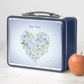 Blue Heart Bloemen Metalen Lunch Box (In situ)