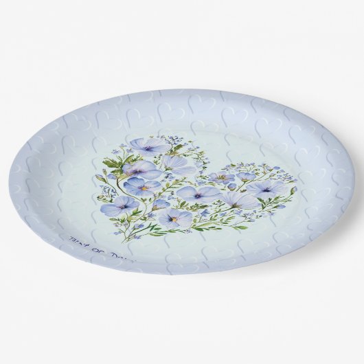 Blue Heart Bloemen Papier Bord (Gekanteld)