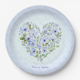 Blue Heart Bloemen Papier Bord