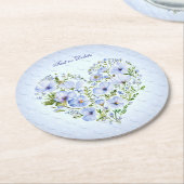 Blue Heart Bloemen Papier Onderzetter (Gebogen)
