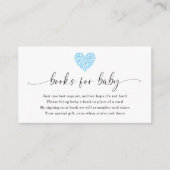 Blue Heart Books for Baby Shower  Informatiekaartje (Voorkant)