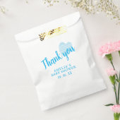 Blue Heart Boy Baby shower Bedankt Bedankzakje (Gezegeld)