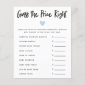 Blue Heart Boy Baby shower vindt de prijs juist (Voorkant)