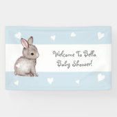 Blue Heart Bunny Baby shower Banner (Horizontaal)