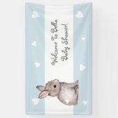 Blue Heart Bunny Baby shower Banner (Verticaal)