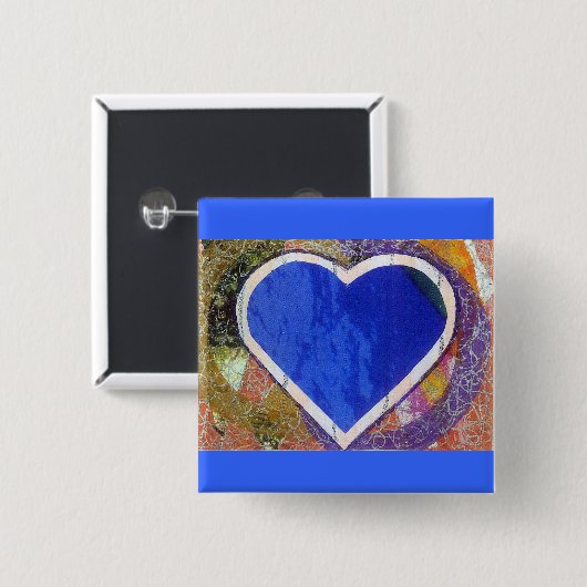 Blue Heart Button (Voorkant /achterkant)