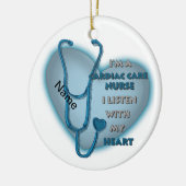 Blue Heart Cardiac Care Nurse Keramisch Ornament (Links)