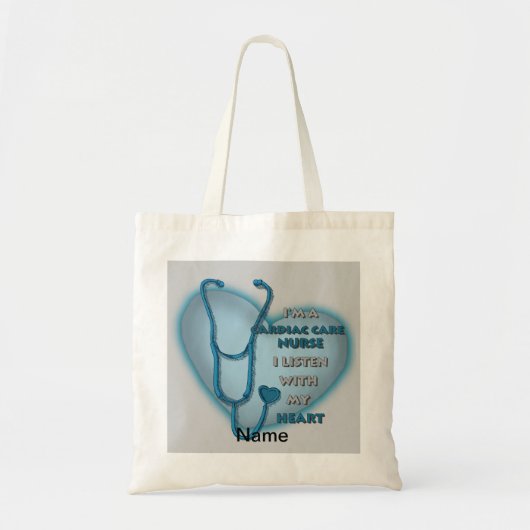 Blue Heart Cardiac Care Nurse Tote Bag (Voorkant)