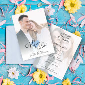 Blue Heart Classic Romantic Two Photos Wedding