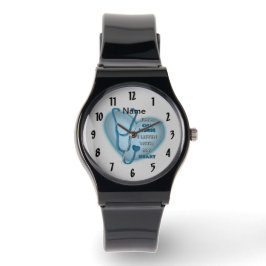 Blue Heart CNA Nurse Horloge