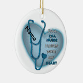 Blue Heart CNA Nurse Keramisch Ornament (Rechts)