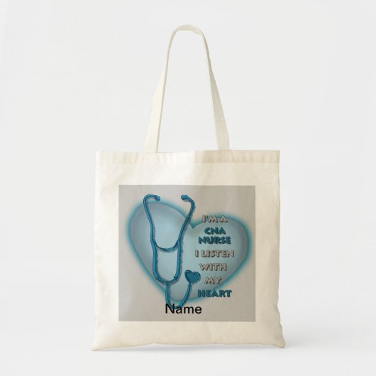Blue Heart CNA Zurse canvas tas (Voorkant)