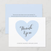 Blue Heart Cute Budget Baby shower Dank u kaart (Voorkant / Achterkant)