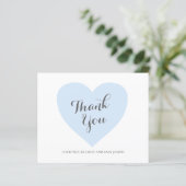 Blue Heart Cute Budget Baby shower Dank u kaart (Staand voorkant)