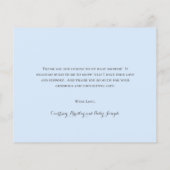 Blue Heart Cute Budget Baby shower Dank u kaart (Achterkant)