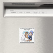 Blue Heart Cute Wedding Save the Date Magnets Magneet (Insitu (Vaatwasser))