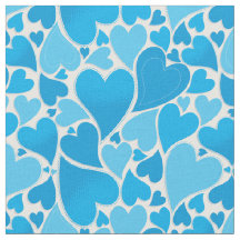 Blue Heart Design Fabric