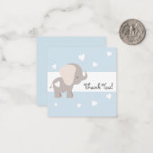 Blue Heart Elephant bedankbriefjes Notitiekaartje (Voorkant / Achterkant in situ)