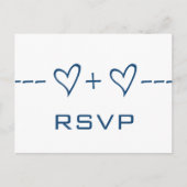 Blue Heart Equation RSVP Briefkaart (Voorkant)