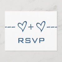 Blue Heart Equation RSVP Briefkaart