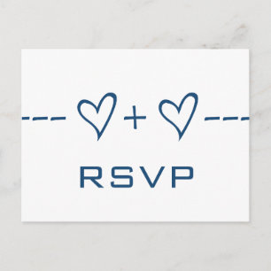 Blue Heart Equation RSVP Briefkaart