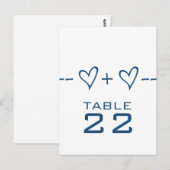 Blue Heart Equation Table Number Briefkaart (Voorkant / Achterkant)