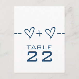 Blue Heart Equation Table Number Briefkaart