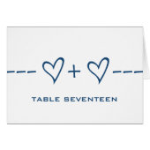 Blue Heart Equation Table Number Kaart (Voorkant Horizontaal)