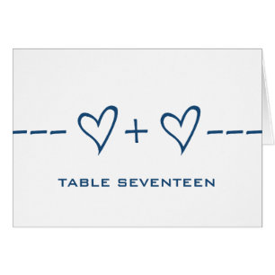 Blue Heart Equation Table Number Kaart