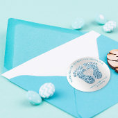 Blue Heart Feet Baby shower Favor Hartelijk dank Ronde Sticker