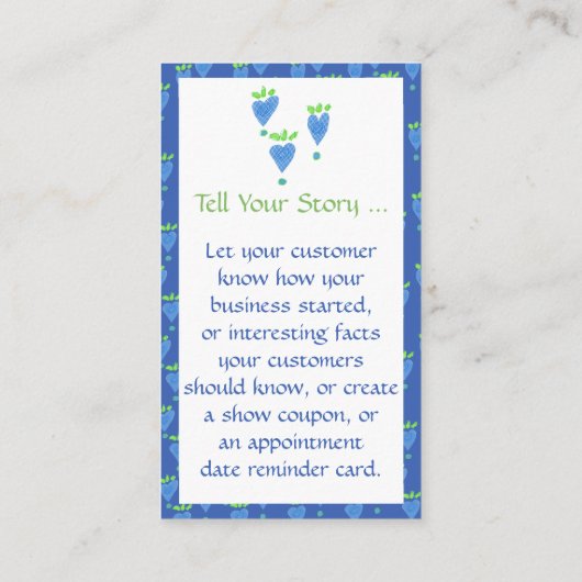 Blue Heart Feminine Visitekaartje (Achterkant)
