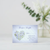 Blue Heart Floral Baby shower Enclosure Informatiekaartje (Staand voorkant)