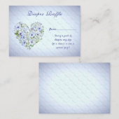Blue Heart Floral Baby shower Enclosure Informatiekaartje (Voorkant / Achterkant)