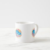 Blue Heart Floral Espresso Kop (Voorkant rechts)