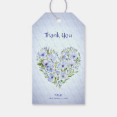 Blue Heart Floral Gift Label Cadeaulabel (Achterkant)