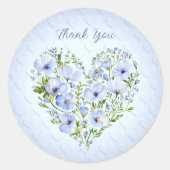 Blue Heart Floral Sticker (Voorkant)