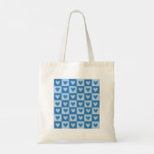 Blue Heart Grid-Canvas tas (Achterkant)