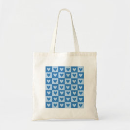 Blue Heart Grid-Canvas tas