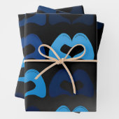 Blue Heart Hands Wrapping Paper - Premium Wrap (In situ)