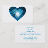 Blue Heart 'heart' visitekaartje wit (Voorkant / Achterkant)