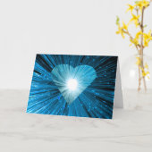 Blue Heart "Jouw tekst"-groentekaart Kaart (Gele Bloem)